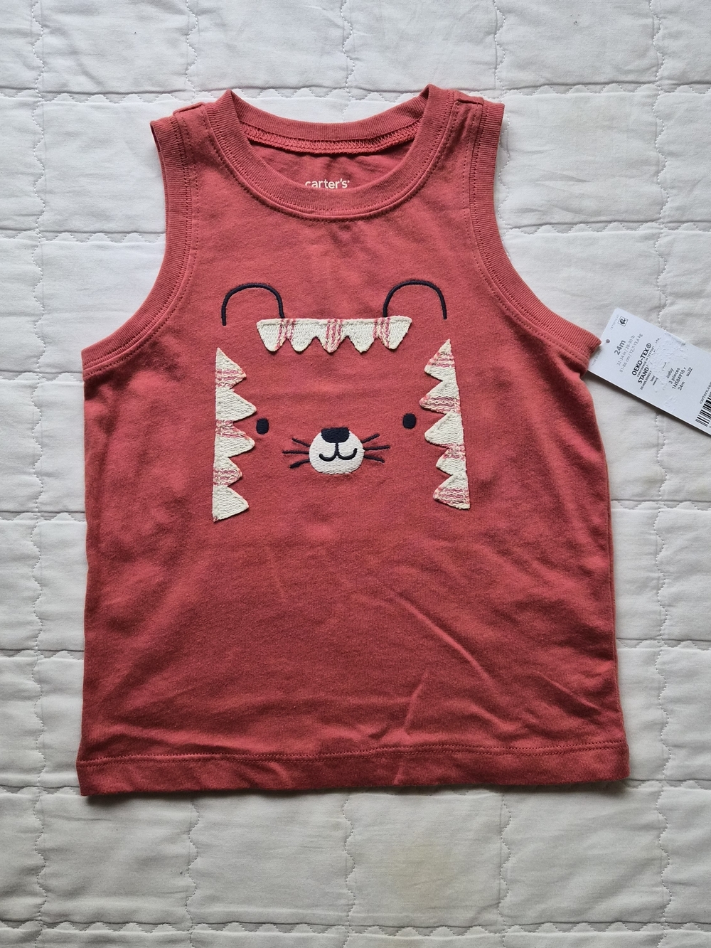 Carter's Coral Tank Top with Cute Lion Face